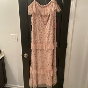 Adrianna Papel NWT bridesmaids dress 16 spaghetti strap w off shoulder detail